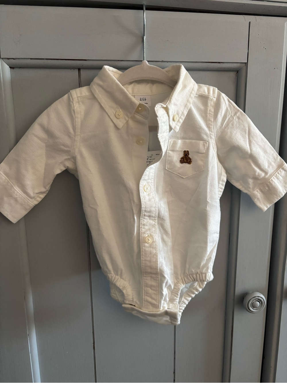 GAP White Button-Front Baby One-Piece Bodysuit